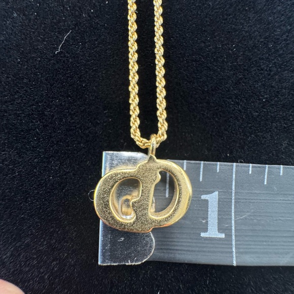 Vintage Christian Dior CD Logo Necklace – Gold-Tone Rope Chain – Made in Germany - Picture 9 of 9
